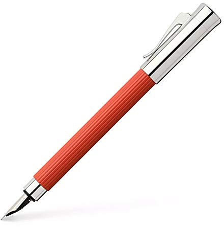 Graf von Faber-Castell 141771 - Füllfederhalter Tamitio India Red, Federbreite F, mit hochwertiger Geschenkverpackung und Konverter