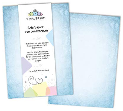 Briefpapier Vintage blau Motivpapier für Einladungen Urkunden Hochzeit Geburtstag 90 g/qm DIN A4 (100 Blätter)