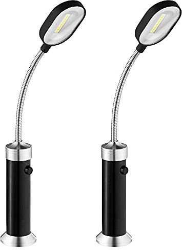 Navaris Lámparas para Parrilla - Set de 2X Lámpara de luz LED para iluminar Barbacoa Taller Garaje Camping Obra - Luces Flexibles de 28 x 3.8 CM