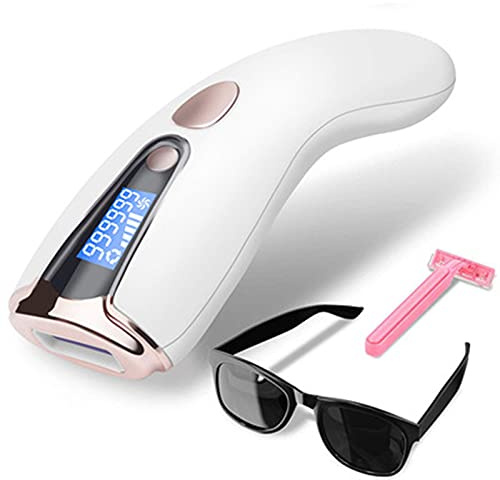 Dispositivo di depilazione IPL per donne e uomini, depilatore indolore con 500000 flash, per viso, ascelle, braccia, petto, schiena, linea bikini e gambe,White