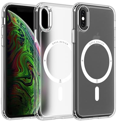 ONES Magnetisk Skal för iPhone Xs/X 5.8-Tums, TOP Militart Skydd, Icke-Gulnande, Extremt Hållbart Fodral, Halkskydd, Sgenomskinligt Matte Tillbaka, Smal, Stötsäker Krockkuddar Case