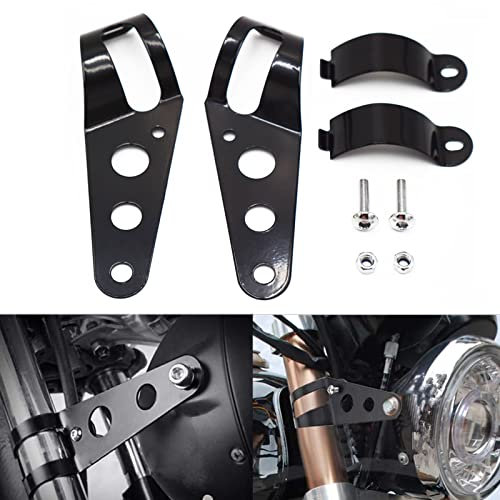 Hotiko 35mm-43mm Support de Phare Moto Phares Supports de Montage pour Chopper Cafe Racer
