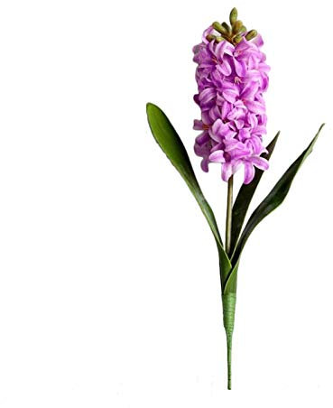 DRYEN Lot de 3 fleurs artificielles en jacinthe de 41,8 cm de long, tige en jacinthe de soie, fleur artificielle en plastique pour décoration de vase