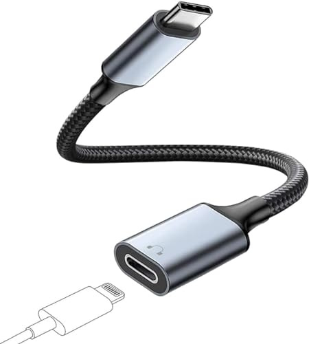 USB C to Lightning Audio Adapter Cable, USB Type C Male to Lightning Female Headphone Converter Compatible with iPad Pro 2020/2021, Mac Book USB C Laptop (Audio Only, Not for Charging)