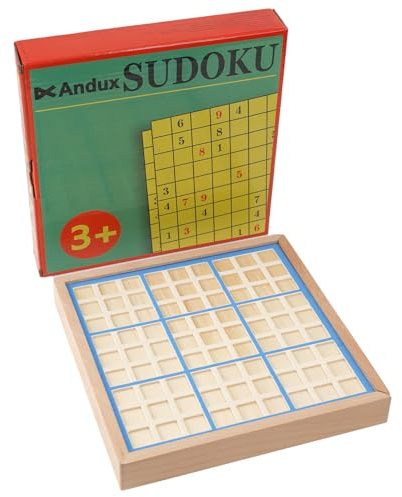 Andux Sudoku Puzzle Board Game with Drawer Wooden Number SD-02 (Blue)