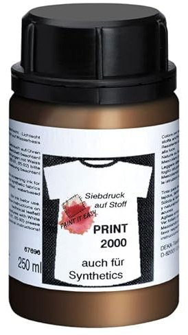 PAINT IT EASY NEU Siebdruckfarbe DEKAPRINT 2000 Metallic, 250 ml, Metallic-Braun