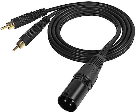 GELRHONR 3Pin XLR auf 2 RCA Y Splitter Kabel, Unsymmetrischer Dual RCA Stecker auf XLR Audio Kabelstecker für Lautsprecher Kondensator Mikrofon Mixer AMP-1M (3Pin XLR Male)