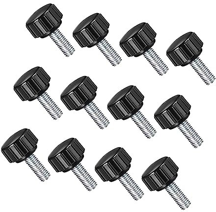 MACHSWON Knurled Clamping Knobs Grip Thumb Screw on Type for Saw, Drill Press, Lathe and Routing jigs Male Thread Knurled Clamping Knobs M4 x 20mm ​12pcs