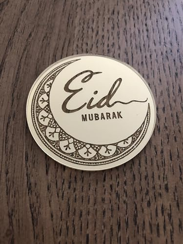 6 Eid Mubarak Cupcake Discs, Toppers, Gold Eid Cupcake Disc, Topper, Hamper Gift Tags, Charms, Decorations.