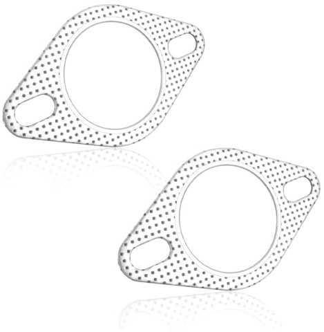2PCS 2.5 Car Exhaust Gasket,2-Bolt Exhaust Manifold Gasket with High Temp Gasket Material,Perfect Replacement OEM#120-06310-0002 for Original Exhaust Flange Gasket Car Accessories