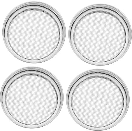 CIYODO 4stücke Mason Jar Deckel Aus Edelstahl Für Weithalsgläser Keimdeckel Zum Anzuchten Von Sprossen Belüftungssieb Zum Sieben Von Mehl Oder Tee