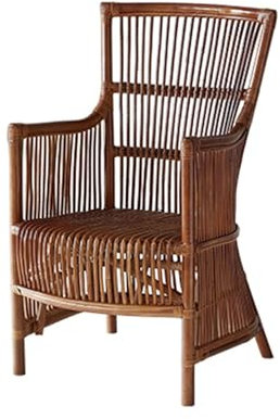 Linmeas-753 Rattan-Sessel, Rattan-Lounge-Stuhl, Mid-Century Modern Cane Chairs, Rattan-Akzentstuhl for Wohnzimmer, Schlafzimmer, Balkon, Terrasse(Color:01)