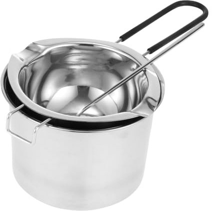 Hoement Stainless Steel Melting Pot for Butter Chocolate Wax Material Thick Stirring Spoon Milk Heating Utensil for Baking