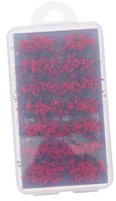 ULDIGI Rote Mini Flower Cluster Für DIY Sandtisch Realistische Mikrolandschaft Dekoration Leichtes Bastelmaterial Für Mikro-Garten Modellbau Terrarien Und Fantasie-gärten