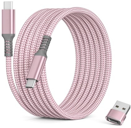 Basesailor Cable USB C a USB C 60W 2M con Adaptador | Cable Cargador Carga Rápida PD Largo para iPhone 17 16 15,iPad Pro,Air 4 5 Mini 6 7,Galaxy S26,Z Fold Flip 5,Google Pixel