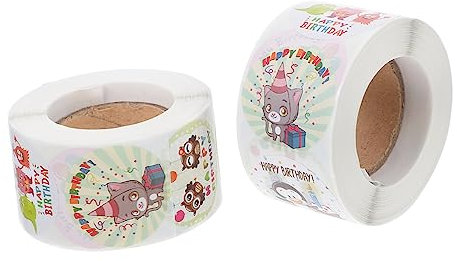 Vaguelly 2rollen Tiermotiv Geburtstagsaufkleber Selbstklebend Mit Praktische Versiegelungssticker Für Dekoration Und Scrapbooking Langlebig Und Sicher Der Anwendung