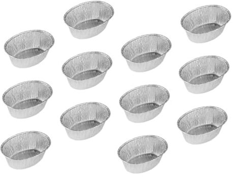 Amosfun 125pcs Oval Shaped Tinfoil Bowls Baking Foil Trays Household Kitchen Supply for BBQ Grilling and Food Storage
