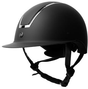 Horze Damen Reithelm Atmos Metallic, CE EN 1384:2023, größenverstellbarer Reiterhelm, schwarz, 58/60