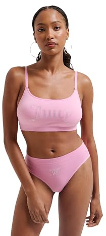 Juicy couture dam juicy diamant bralette & high ben brev underkläder set, begonia pink, standard (42-pack), Begonia rosa, one size
