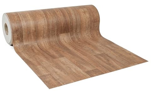 GIURI TESSUTI - Pavimento in PVC Vinile Impermeabile Venduto al Metro, Rivestimento Antiscivolo, Supporto in Schiuma, Passaggio Intenso per Uso Residenziale e Commerciale, H. 98cm, Evron Oak