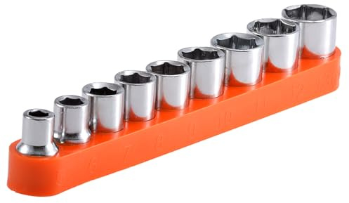 HOHXEN 9 Piezas Juego de Destornilladores para Tuercas, Juego de Destornilladores para Llaves de Vaso Métricas/Imperiales, Adaptador de Portabrocas Hexagonal de 1/4 de Pulgada de Cambio Rápido