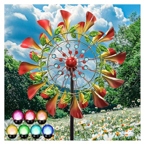 Hazomeu Solar Magische WindmüHle 210cm Groß WindmüHle Garten XXL XXL FüR Den AußEnbereich,Terrasse