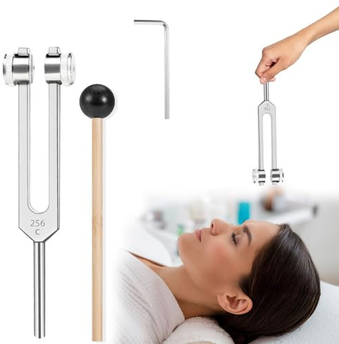 Lenvia 128hz Heilinstrument, Stimmgabel Therapie - Professionelles Set mit Silikonhammer & Zubehör für Klangtherapie, Medizinische Stimmgabeln für Klangtherapie, Dna-Heilung & Anti-Stress