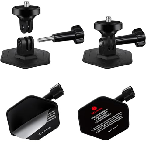 K&F CONCEPT Pack de 2 Soporte Adhesivo Flexible para Casco, Compatible con Insta360 X5/X4/X3, GoPro Hero 13/12/11/10/9, dji Osmo 360, Action 3/4/5 Pro – Accesorios para Cámara de Acción