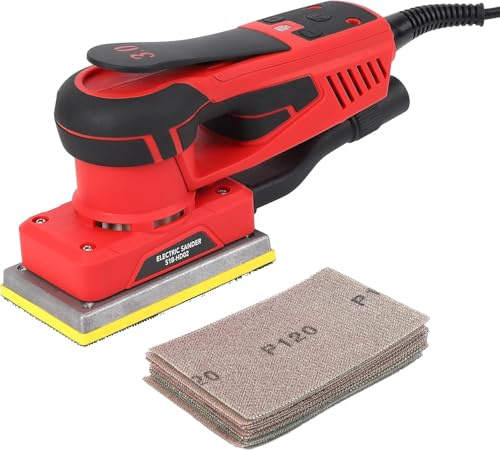 GarveeMore Vibrationsslip 350 W slipmaskin 10 000 varv/min multislipmaskin, borstlös motor, 3,0 mm slipslag och låga vibrationer, handslip för träbearbetning, polering