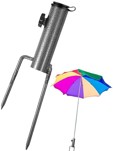 Générique Base d'extérieur du Parapluie | Ancre de Parapluie de terrasse en Fer pour Le Sable | Stand extérieur Rond réglable, Plage Metal terrestre Robuste