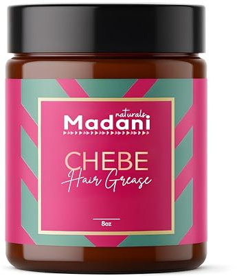 Madani Pure Chebe Hair Growth Grease with Rosemary Oil - Hair Thinning and Hairloss Treatment for Men & Women, Vegan Hair Regrowth Butter, Scalp Moisturizer and Treatment