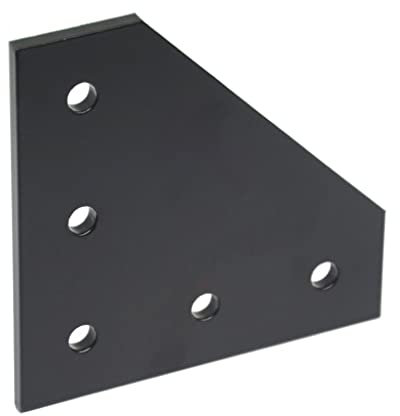 Piastra di giunzione esterna 120x120x6mm Staffa di giunzione a 5 fori per serie 20x20mm Standard 6mm Slot Profilo in alluminio per T / L S Staffa Piastra Giunto Nero