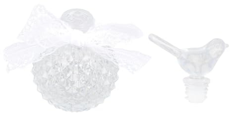 Botella de Perfume de Vidrio Transparente Relieve para Decoración