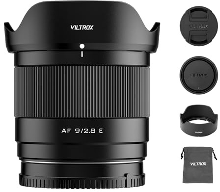VILTROX AF 9mm f/2.8 Air APS-C Objetivo para Montura Sony E, 113.8° Ultra Gran Angular STM Prime Enfoque automático para Retratos Lente Compatible con Sony a7RV a9II a7CII ZVE1 A1 a6700 a6400 a7iii