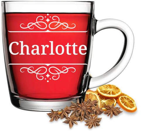 polar-effekt Personalisierter Glühweinbecher 340 ml aus Glas mit Gravur - Geschenk für Weihnachten, Freunde & Familie - für Glühwein, Punsch & andere Getränke