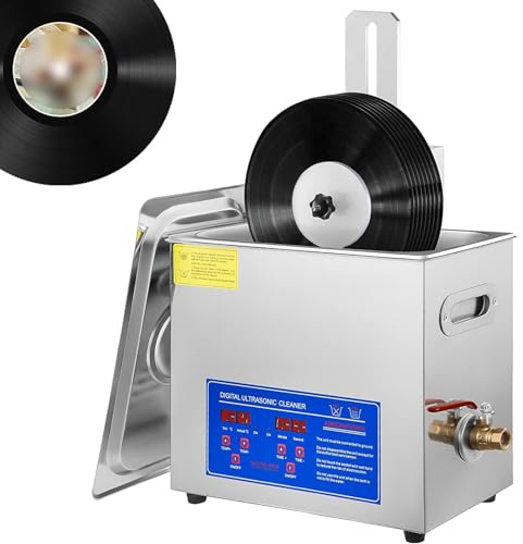 Pulitore ad ultrasuoni 180W Macchina 6L Pulitore ad ultrasuoni per Occhiali Pulitore ad ultrasuoni per Dischi in Vinile Pulizia ad ultrasuoni con temporizzazione 0~30 min