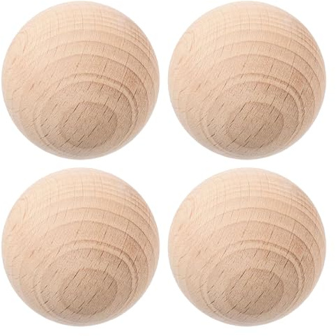 SOPOTUTU Set 4 Palline da Croquet in Legno Grezzo 6 Cm – Sfere Artigianali Non Finite per Giochi sul Prato, Attrezzatura Croquet per attività All'aperto e Divertimento in Famiglia
