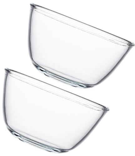 SUPVOX Tazones de Vidrio Transparente 2 Piezas 500 Ml para Servir Comida y Mezclar, Cuencos para Ensaladas y Postres, Recipientes Resistentes para Uso Doméstico y Restaurante