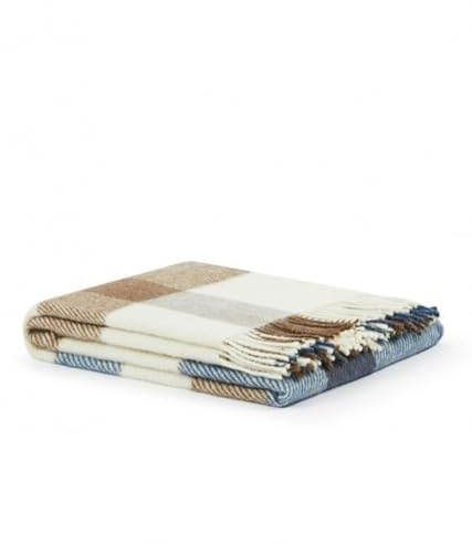 Generico LANE ROSSI PLAID Adamello Check 220x250 cm – 100% Lana Vergine – Morbido e Caldo – Made in Italy (Avio, 220x250cm)
