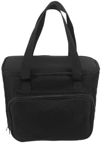 MUCKLILY Borsa da Viaggio Porta-caffettiera Portatile Nera con Divisori Interni e Doppie Cinghie, Custodia Compatibile per Macchina da Caffè Monodose, per Campeggio, Ufficio e Viaggi