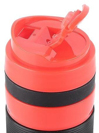 OEBUAFI Portátil, Botella Prensadora de café a Prueba de Fugas con Filtro de Malla, Tapa a Prueba de Derrames, para Viajar, Preparar té, Plástico PP (rojo)