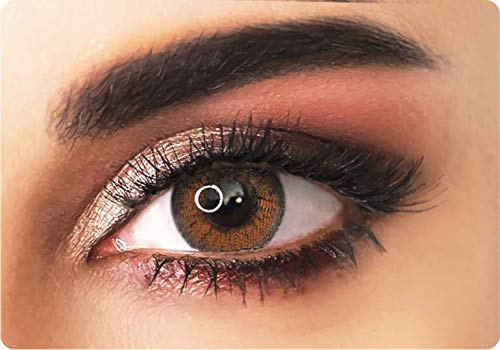 ADORE - Lentilles de Contact de Couleur Sans Correction CRYSTAL- Lentilles de Couleur Trimestrielles + Étui Personnalisé Gratuit - Lentille Couleur (MARRON/CRYSTAL)