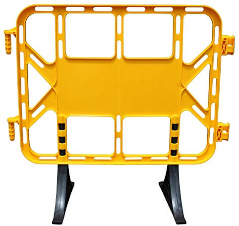 ADO - Valla de Obra Peatonal de Plástico Amarillo | Diseño Innovador y Sin Mantenimiento | Fácil Transporte y Almacenamiento | Ideal para Seguridad y Publicidad, Amarillo, Polipropileno