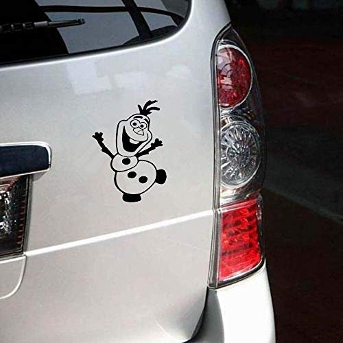 Lustiger Olaf Schneemann-Autoaufkleber-stilvolle Motorrad-Abziehbilder für Auto-Laptop-Fenster-Aufkleber schwarz (11x15 cm, 2er-Set)