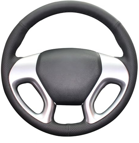 MEWANT Rivestimento per volante cucito per Hyundai Tucson 2010-2015 / ix35 2010-2016 / Accessorio per volante per Hyundai Tucson ix35