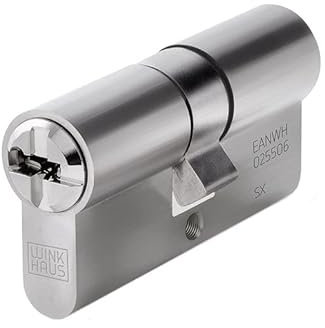 WINKHAUS keyTec N-Tra Doppelzylinder | 45-35 mm | Schließ-Zylinder mit Aufbohrschutz, Pickingschutz, Not- und Gefahrenfunktion | Patentschutz | 5 Schlüssel & Sicherungskarte | Einzelschließung