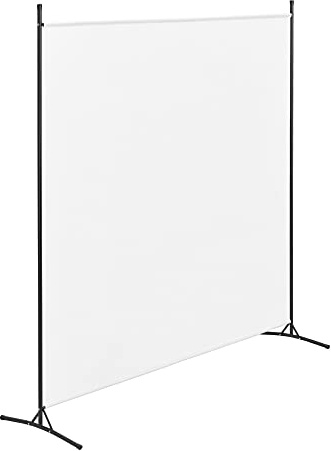 Paravent de Confidentialité Séparateur de Pièce Brise-Vue pour Intérieur Extérieur Acier Polyester 176 x 175 cm Blanc