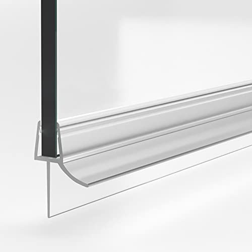 Duschdichtung für Glastüren 70cm transparent I Duschtürdichtung 6mm 7mm 8mm Glas Bodendichtung I Wasserabweisprofil Duschwand gerade I Duschkabinen Dichtungen I Abdichtung Dusche 12mm Dichtlippe