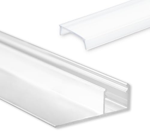 tktrading24 GX-TBP4 LED Alu Profil Trockenbau 200 cm, Stripes max. 14mm, silber opal