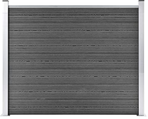 Catherinol Zaunelement, Sichtschutzzaun, Balkon Windschutz, Balkon Sichtschutz, Balkon Zaun, Sichtschutzmatte, WPC 180x146 cm Schwarz